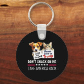 Niet snacken op mij grappige katten honden sleutelhanger (Voorkant)