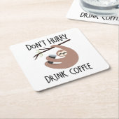 Niet snel Drink koffie Kartonnen Onderzetters (Schuin)