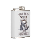 Niet snel, gewoon woedend - Grey Cat Humor Heupfles (Rechts)