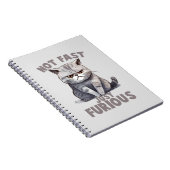 Niet snel, gewoon woedend - Grey Cat Humor Notitieboek (Rechterzijde)