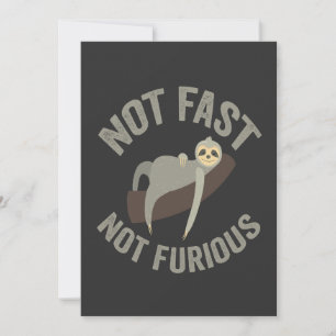 Niet Snel Niet Furieus Luiaard Grappige Slogan Die Kaart