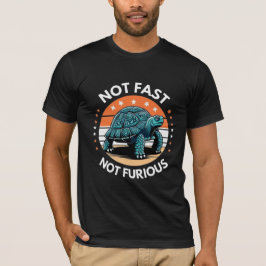Niet snel, niet furieus Retro Schildpad T-shirt