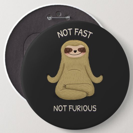 Niet snel niet furieus ronde button 6,0 cm (Voorkant /achterkant)