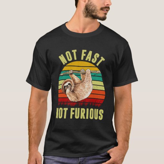 Niet snel Niet Furious Grappige Sloth 120 T-shirt (Voorkant)