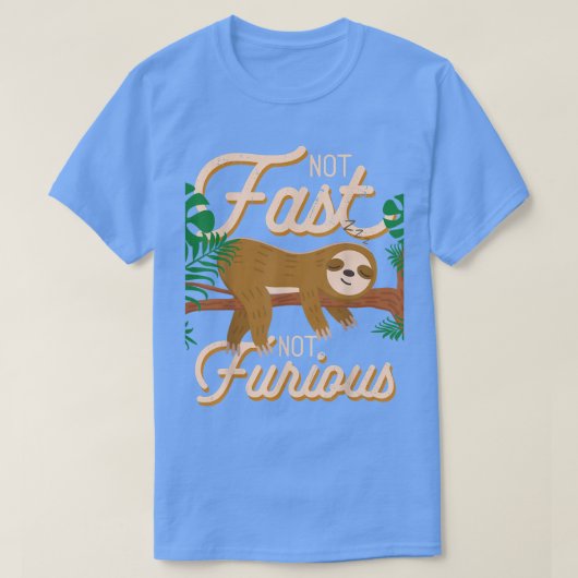 Niet snel niet woedend, grappig, luie Sloth2586 T-shirt (Design voorkant)