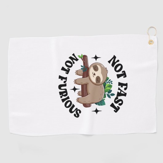Niet snel niet woedend Grappige Schattigee slaperi Golfhanddoek (Horizontaal)