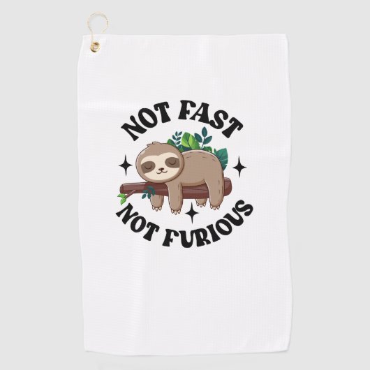 Niet snel niet woedend Grappige Schattigee slaperi Golfhanddoek (Voorkant)