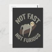 Niet snel niet woedend luiaard grappige slogan die briefkaart (Voorkant / Achterkant)