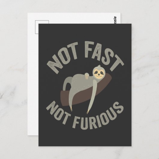 Niet snel niet woedend luiaard grappige slogan die briefkaart (Voorkant / Achterkant)