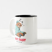 Niet snel niet woedend tweekleurige koffiemok (Voorkant links)