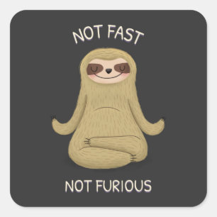 Niet snel niet woedend vierkante sticker