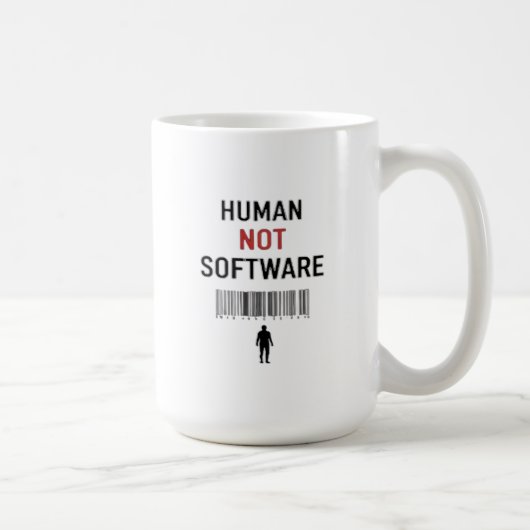 Niet software maar mens koffiemok (Rechts)