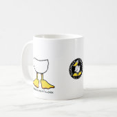 Niet spelen met een volle eend koffiemok (Voorkant links)