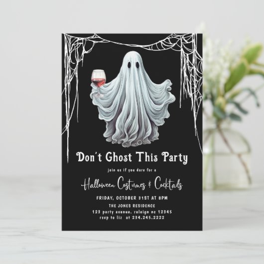 Niet spook deze partij volwassen Halloween Kaart (Staand voorkant)