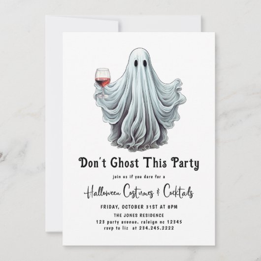 Niet spook dit feest volwassen Halloween Kaart (Voorkant)