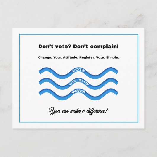Niet stemmen? Niet klagen! Briefkaart (Voorkant)
