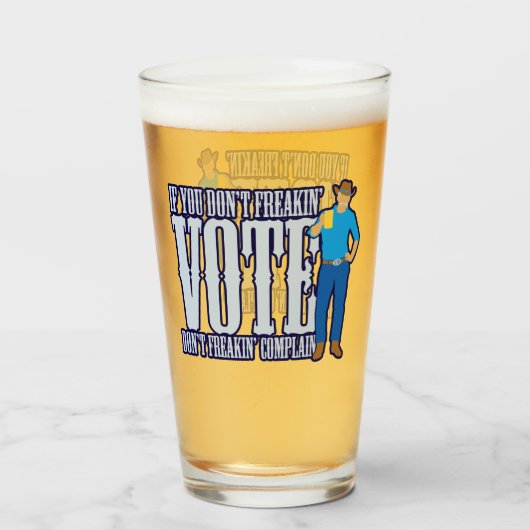 Niet stemmen, niet klagen glas (Achterkant gevuld)