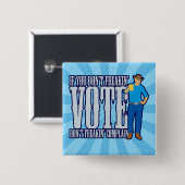 Niet stemmen, niet klagen vierkante button 5,1 cm (Voorkant /achterkant)