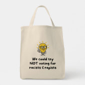 NIET stemmen op racisten & verkrachters Tote Bag (Achterkant)