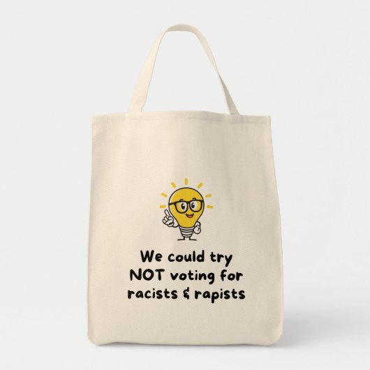 NIET stemmen op racisten & verkrachters Tote Bag (Voorkant)