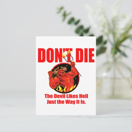 Niet sterven... briefkaart (Staand voorkant)