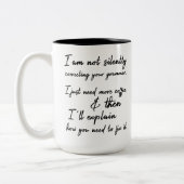 Niet stil corrigeren. Koffie eerst Tweekleurige Koffiemok (Links)