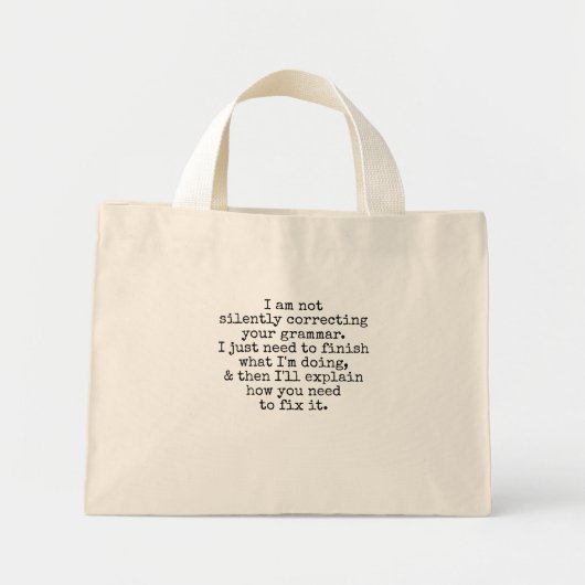 Niet stil corrigeren (nog) mini tote bag (Voorkant)