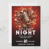Niet Stille Nacht Karaoke Kerstfeest Microfoon Kaart (Voorkant)