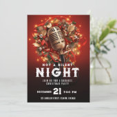 Niet Stille Nacht Karaoke Kerstfeest Microfoon Kaart (Staand voorkant)