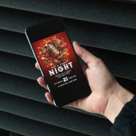 Niet Stille Nacht Karaoke Kerstfeest Microfoon Kaart