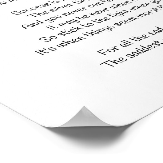 Niet stoppen - John Greenleaf Whittier Poster (Hoek)