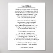 Niet stoppen - John Greenleaf Whittier Poster (Voorkant)