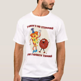 Niet stoppen met die Topping Pizza Toon T-shirt