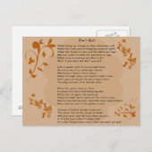 Niet stoppen met gedichten - briefkaart (Voorkant / Achterkant)