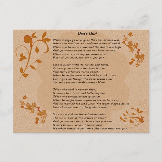 Niet stoppen met gedichten - briefkaart (Voorkant)