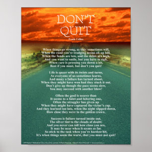 Niet stoppen - Poster van 8 x 10 inch