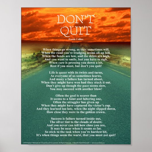 Niet stoppen - Poster van 8 x 10 inch (Voorkant)