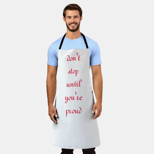 niet stoppen schort (Gedragen)