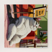 Niet Storen Dikke Kat Grappig Legpuzzel (Horizontaal)