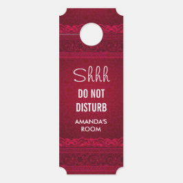 Niet storen elegante rode achtergrond stijlvol deurhanger