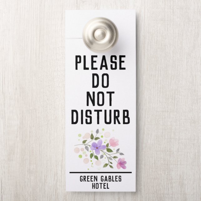 Niet storen en reinigen van mijn kamer Bloemen Deurhanger (Op knop)