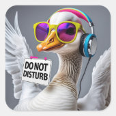 Niet Storen Gans Vierkante Sticker (Voorkant)