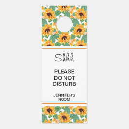 Niet storen  gele zonnebloemen patroon deurhanger