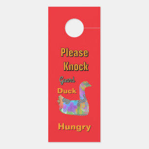 Niet Storen /Gelieve te Kloppen/Bewakers eend rood Deurhanger