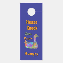 Niet Storen /Gelieve te Kloppen/Guard Duck Blue Deurhanger