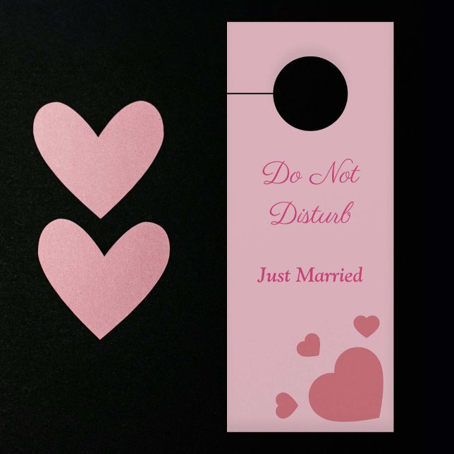Niet storen - gewoon getrouwd met harten deurhanger (Do Not Disturb - Just Married with Hearts Door Hanger)