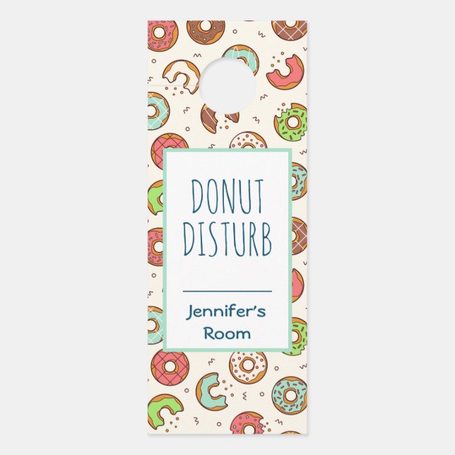Niet storen Grappig Pun Donut Patroon Deurhanger (Voorkant)