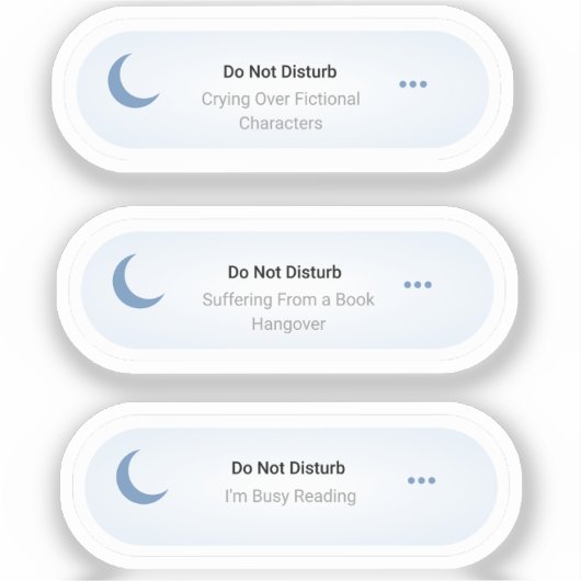 Niet storen - grappige boekenliefhebber set sticker (Voorkant)