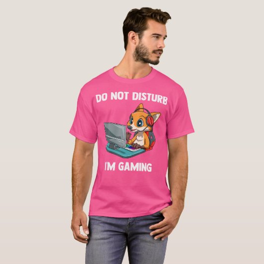 Niet storen grappige video gaming Fox Gamer T-shirt (Voorkant volledig)