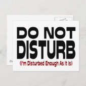 Niet storen - ik ben voldoende verstoord omdat het briefkaart (Voorkant / Achterkant)